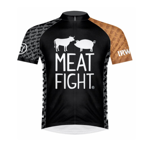 Meat Fight + “I Ride With MS” Jersey Black w/Orange Sleeve